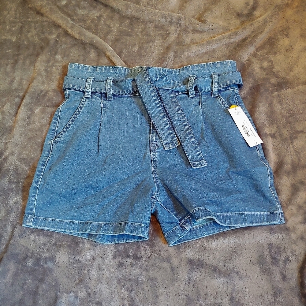 NWT A.N.A denim high waist tie shorts